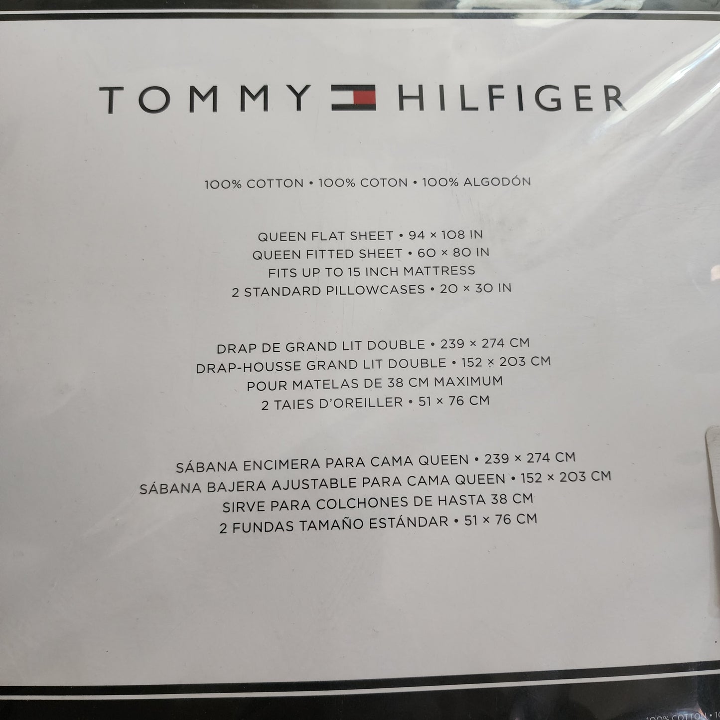 tommy hilfiger queen sheet set