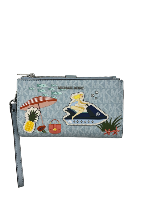 Michael Kors Jet Set Girls studded appliqué jet ski double zip wristlet