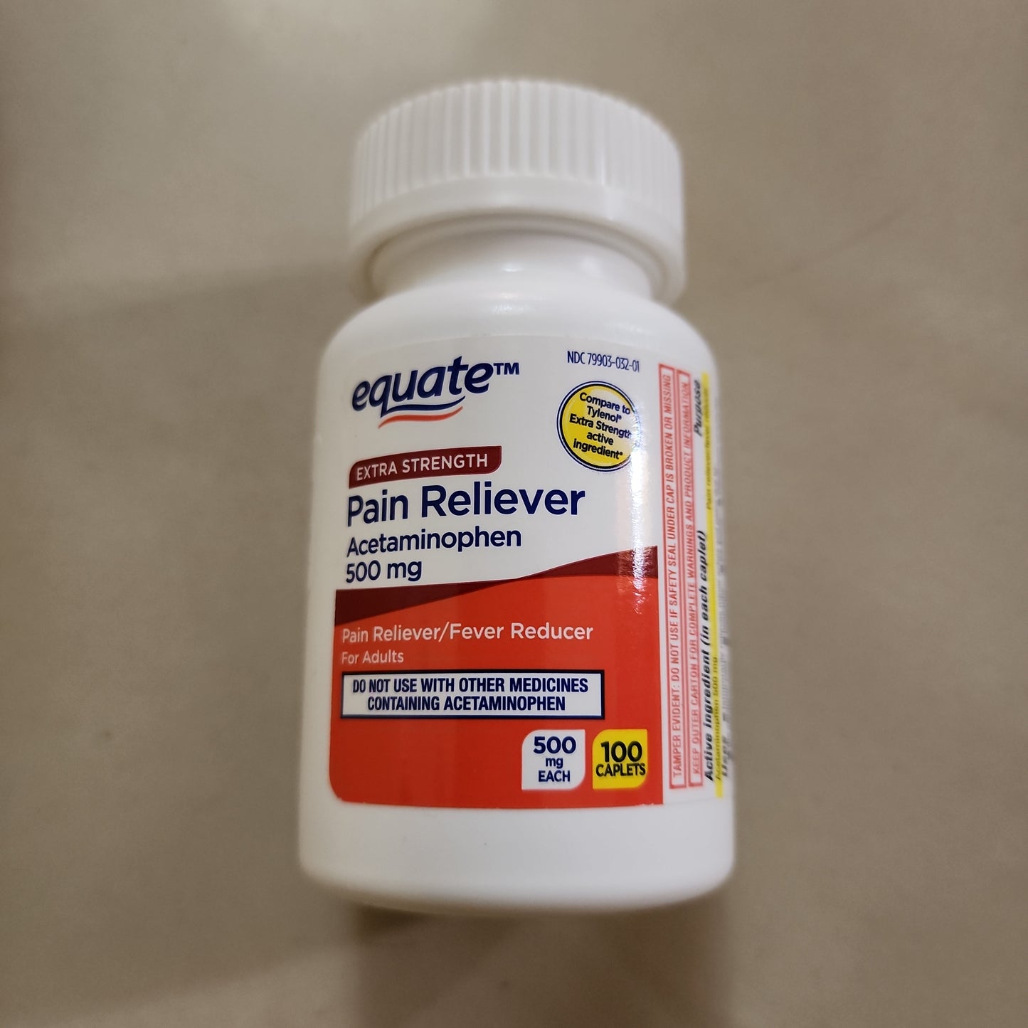 Pain reliever acetominophen