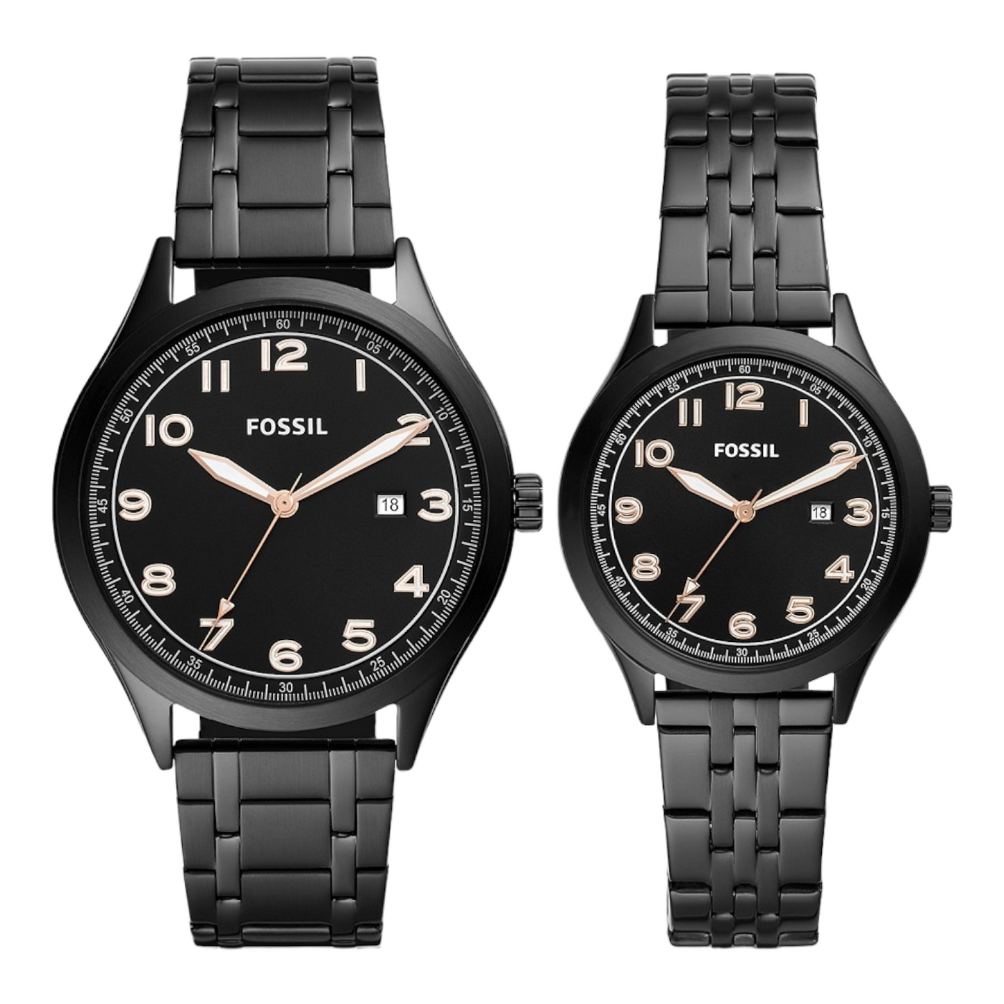 reloj fossil set 2 piezas reloj unisex