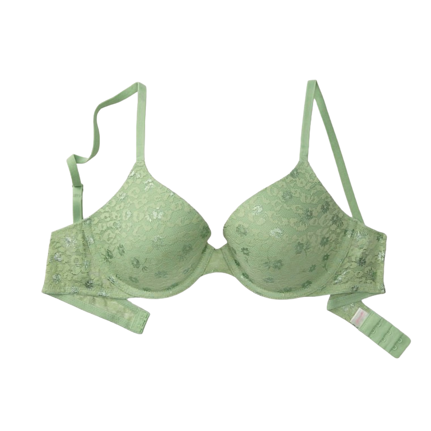 Green lightly lined push up bra