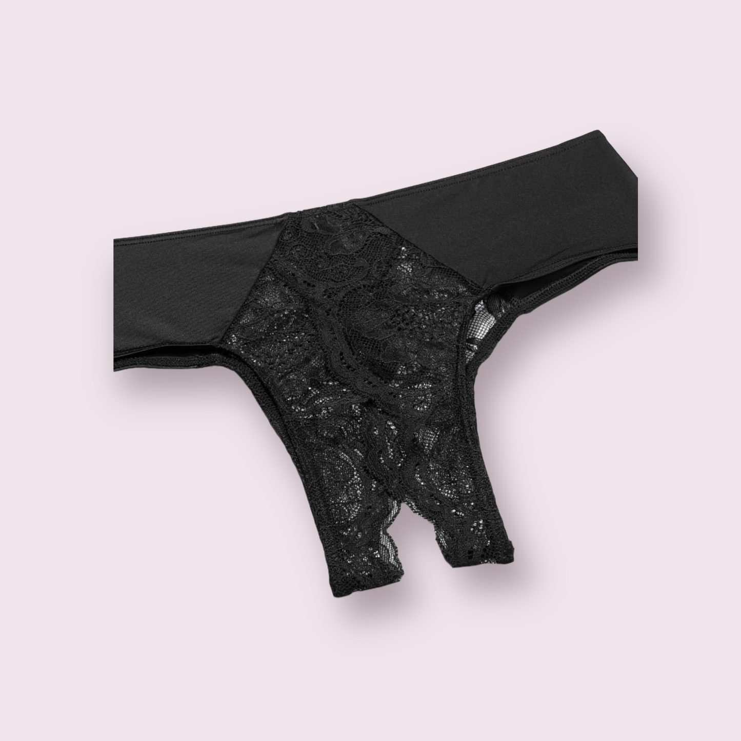 Lace Ouvert Cheeky Panty Black