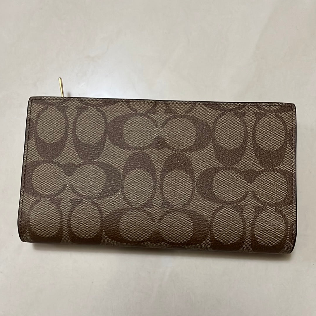 coach single slim zip wallet