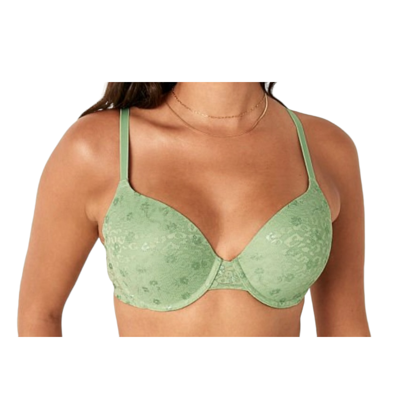 Green lightly lined push up bra