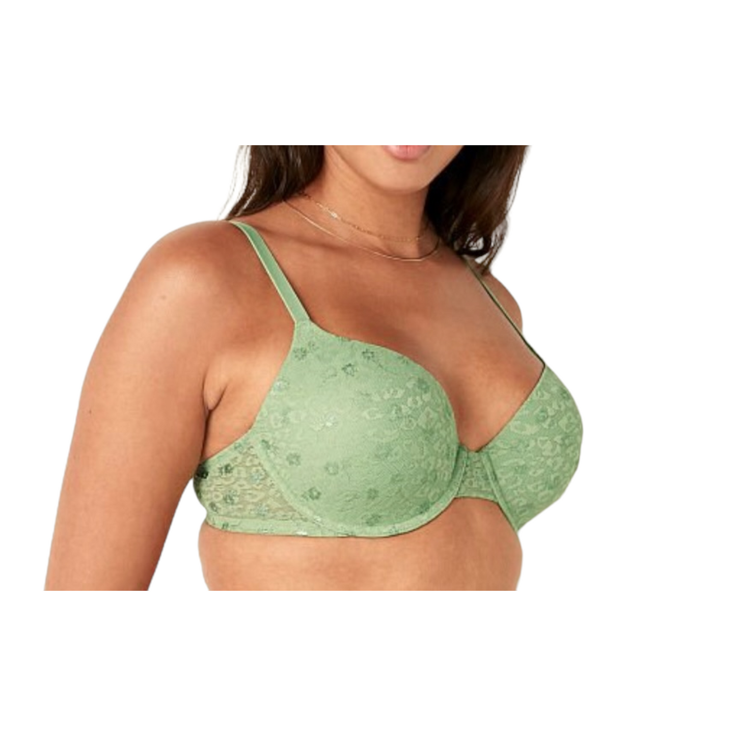 Green lightly lined push up bra