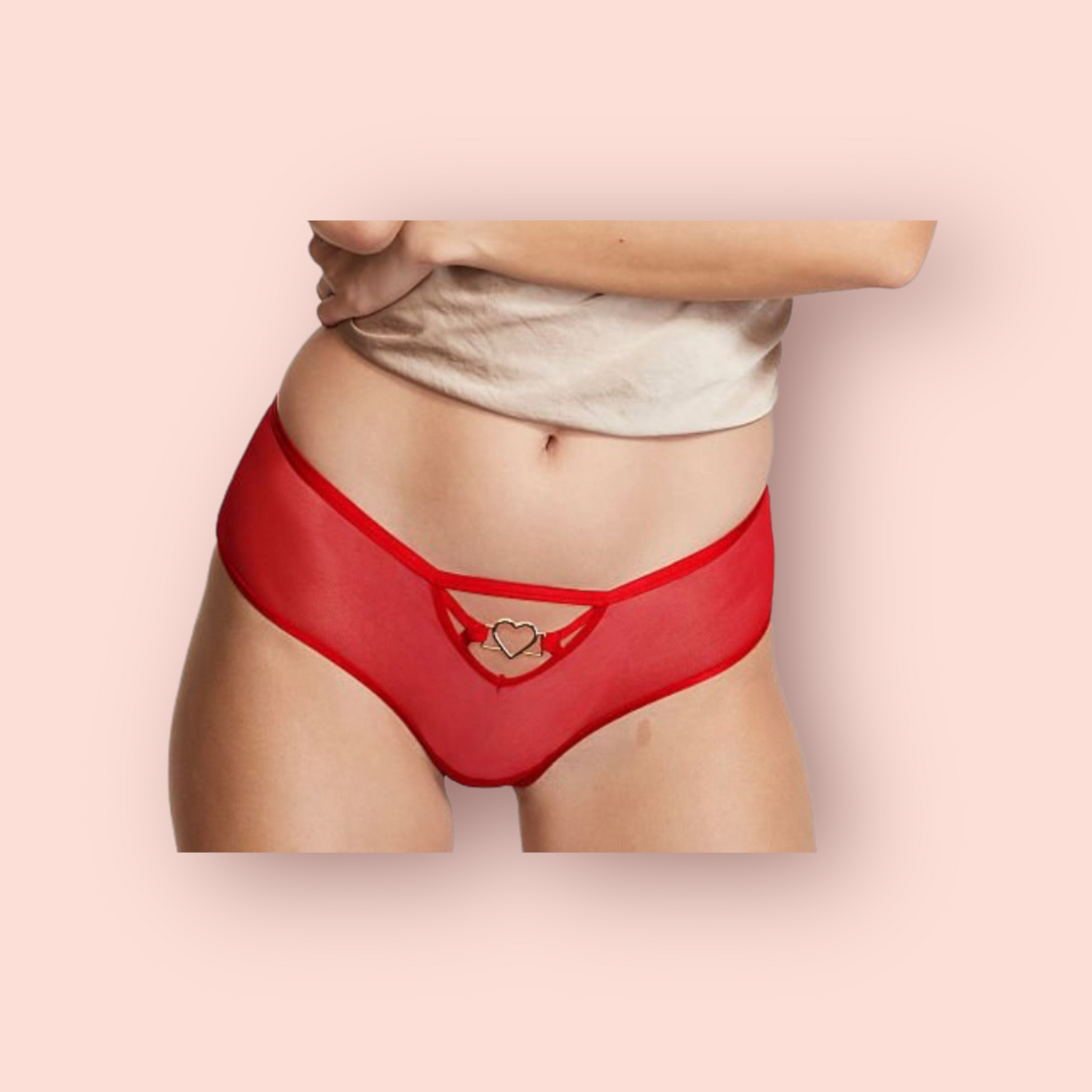 Very Sexy heart wear mesh cheeky panties