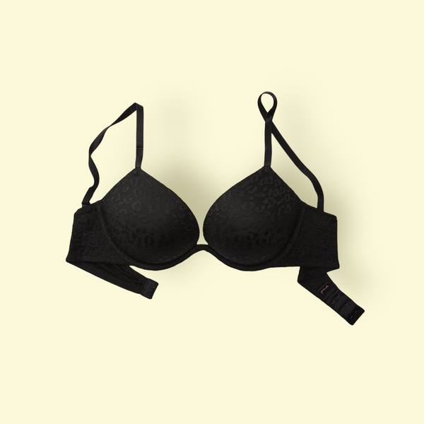 Black lace push up bra with heavy padding boutiquelosgringos