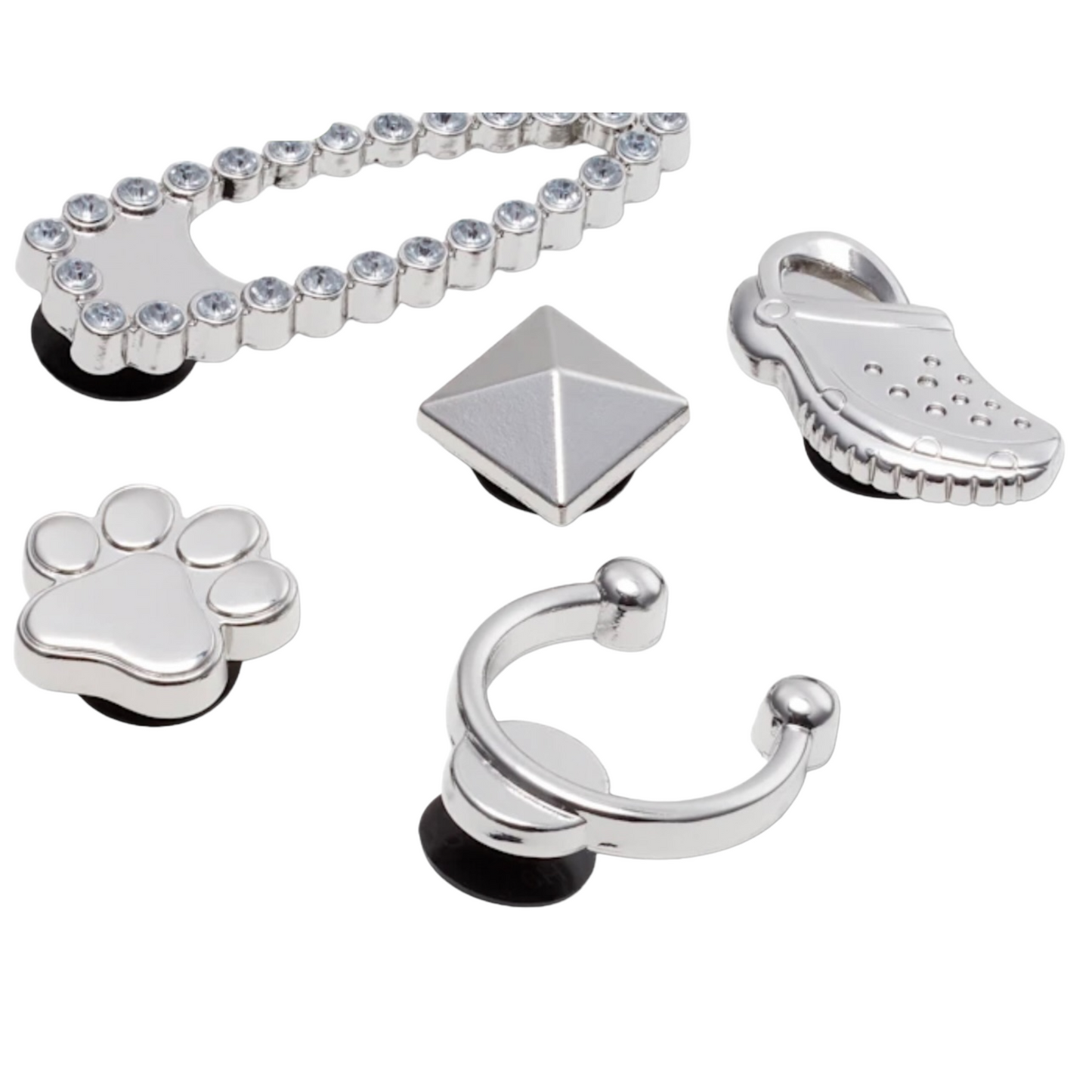 Croc Charms Elevated Silver Sport 5pack