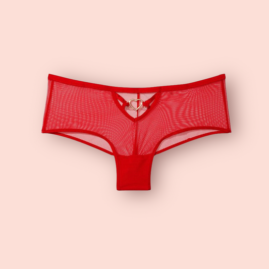 Very Sexy heart wear mesh cheeky panties