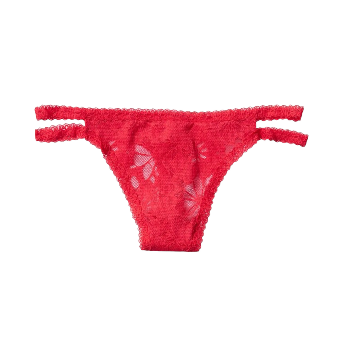 Lace Strappy Thong Panty Red