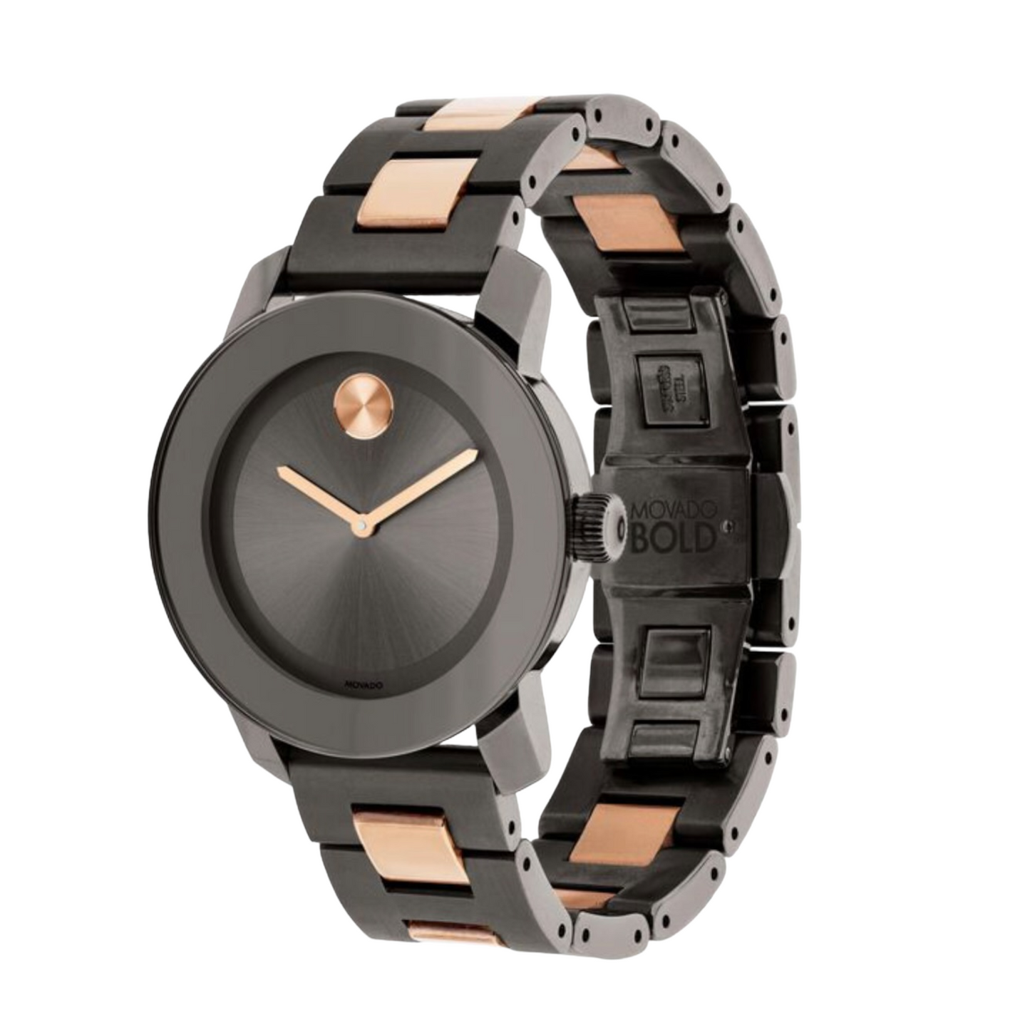 Movado Bold Gunmetal Gray & Rose Gold reloj para hombre