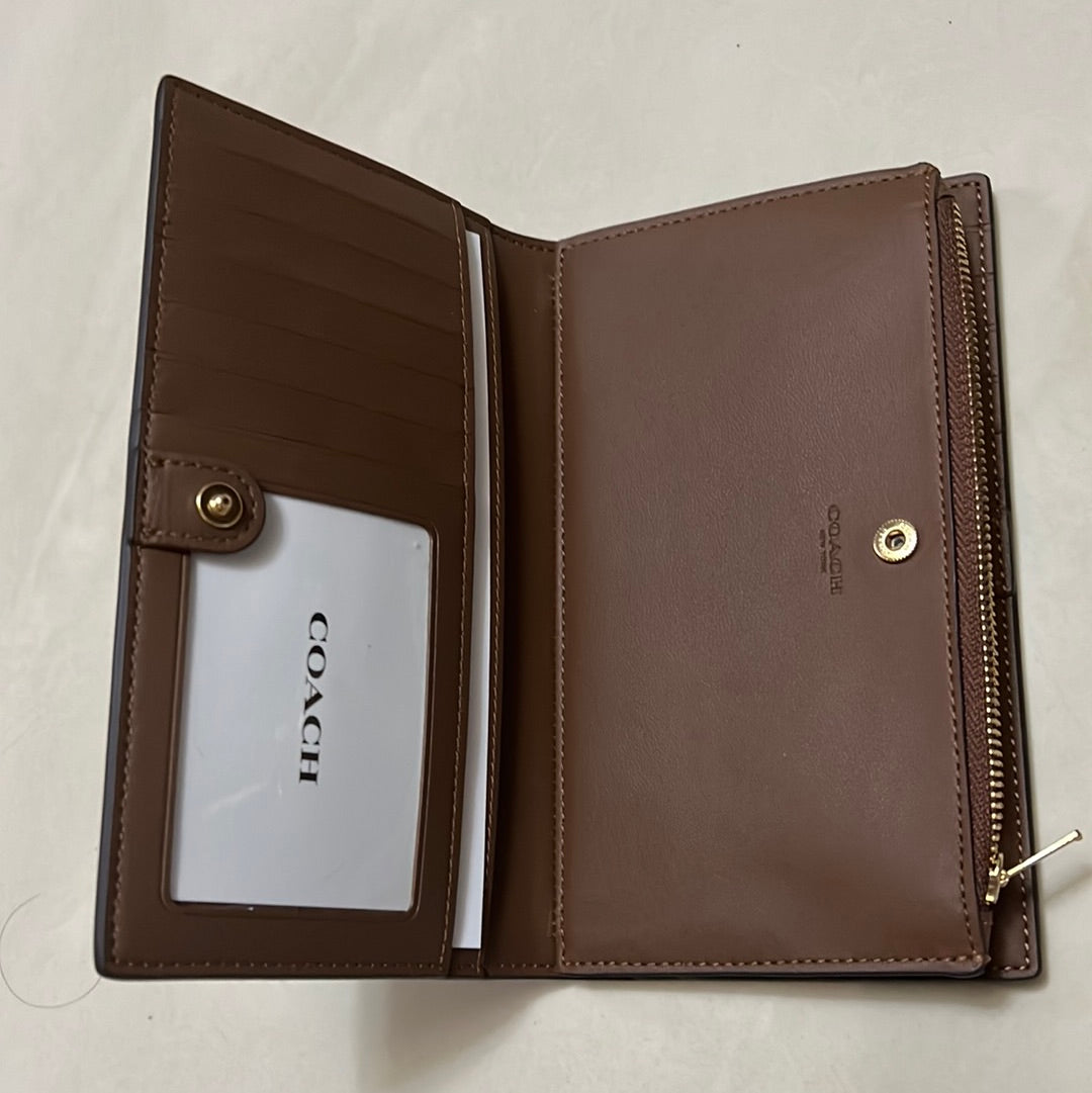 coach single slim zip wallet