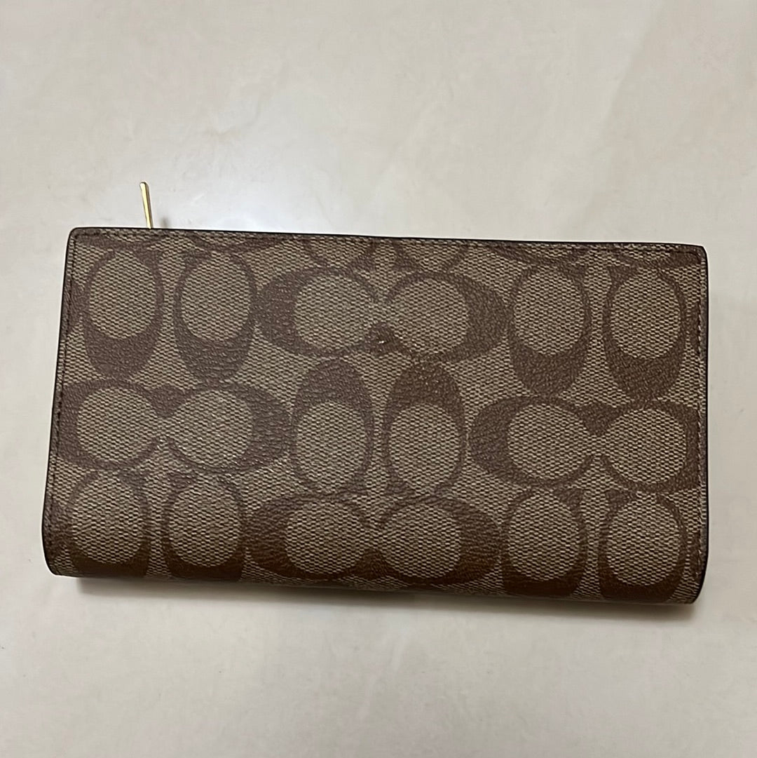 coach single slim zip wallet