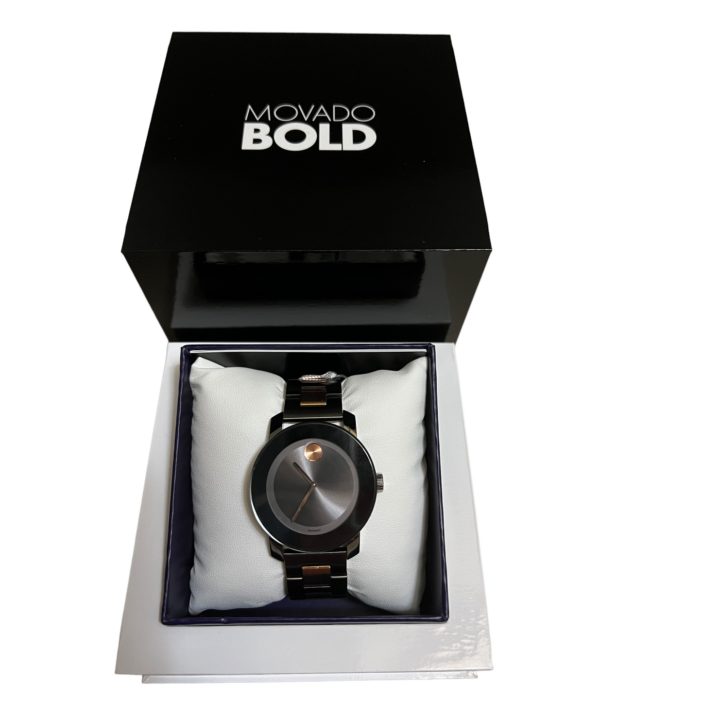 Movado Bold Gunmetal Gray & Rose Gold reloj para hombre