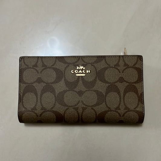 coach single slim zip wallet