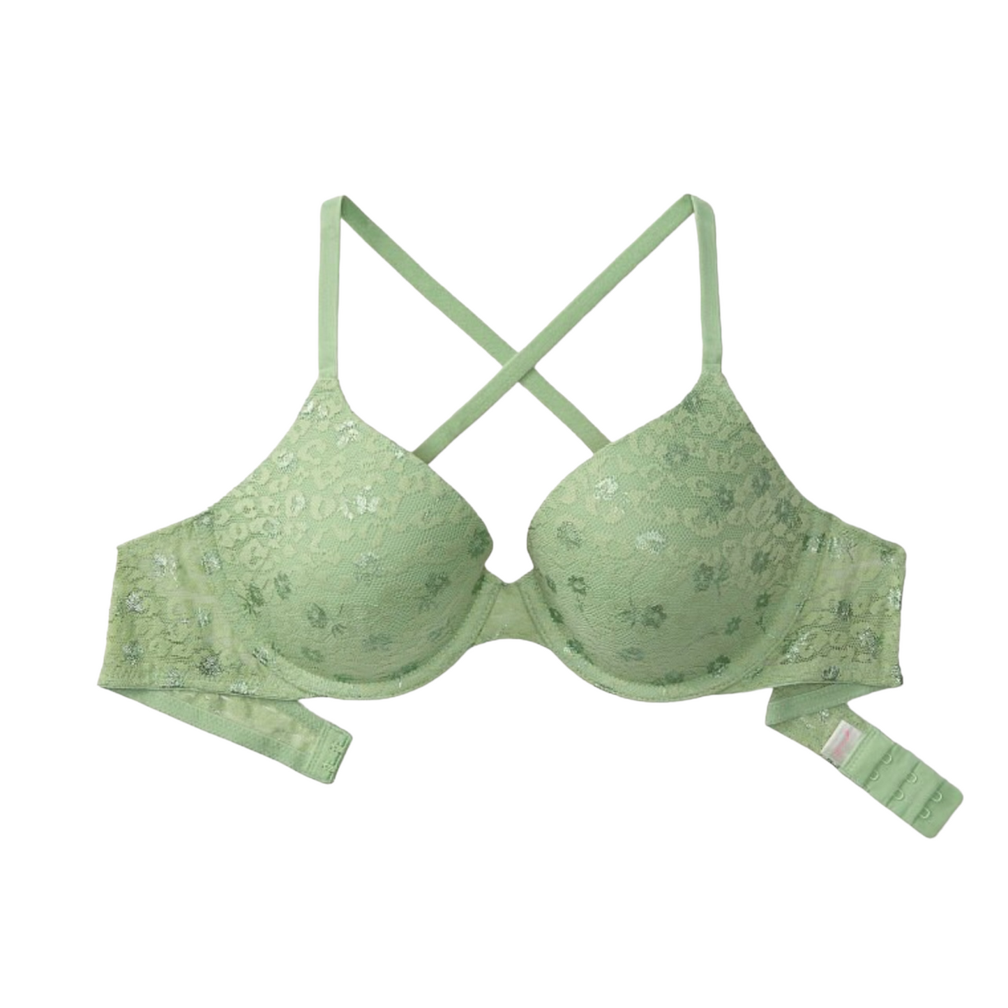 Green lightly lined push up bra