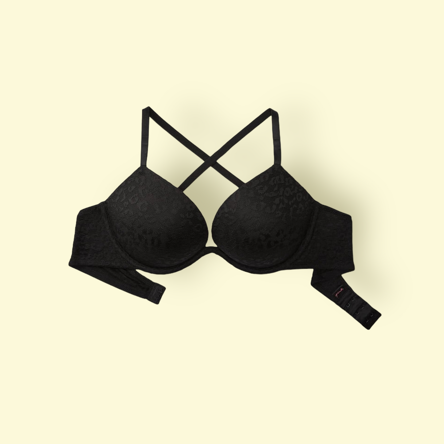 Black lace push up bra with heavy padding