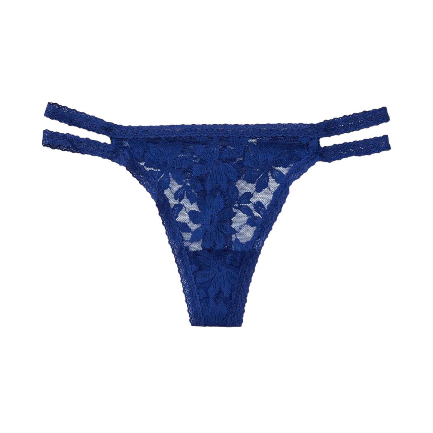 Strappy lace thong dark blue - M