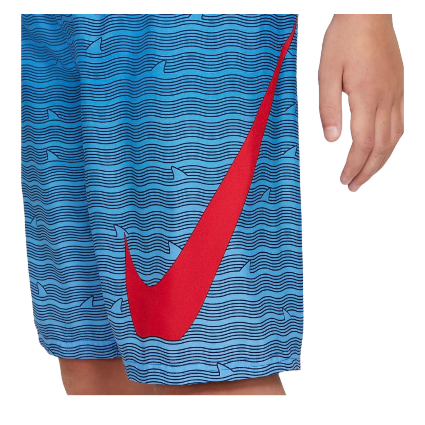 blue and red boys swim suit