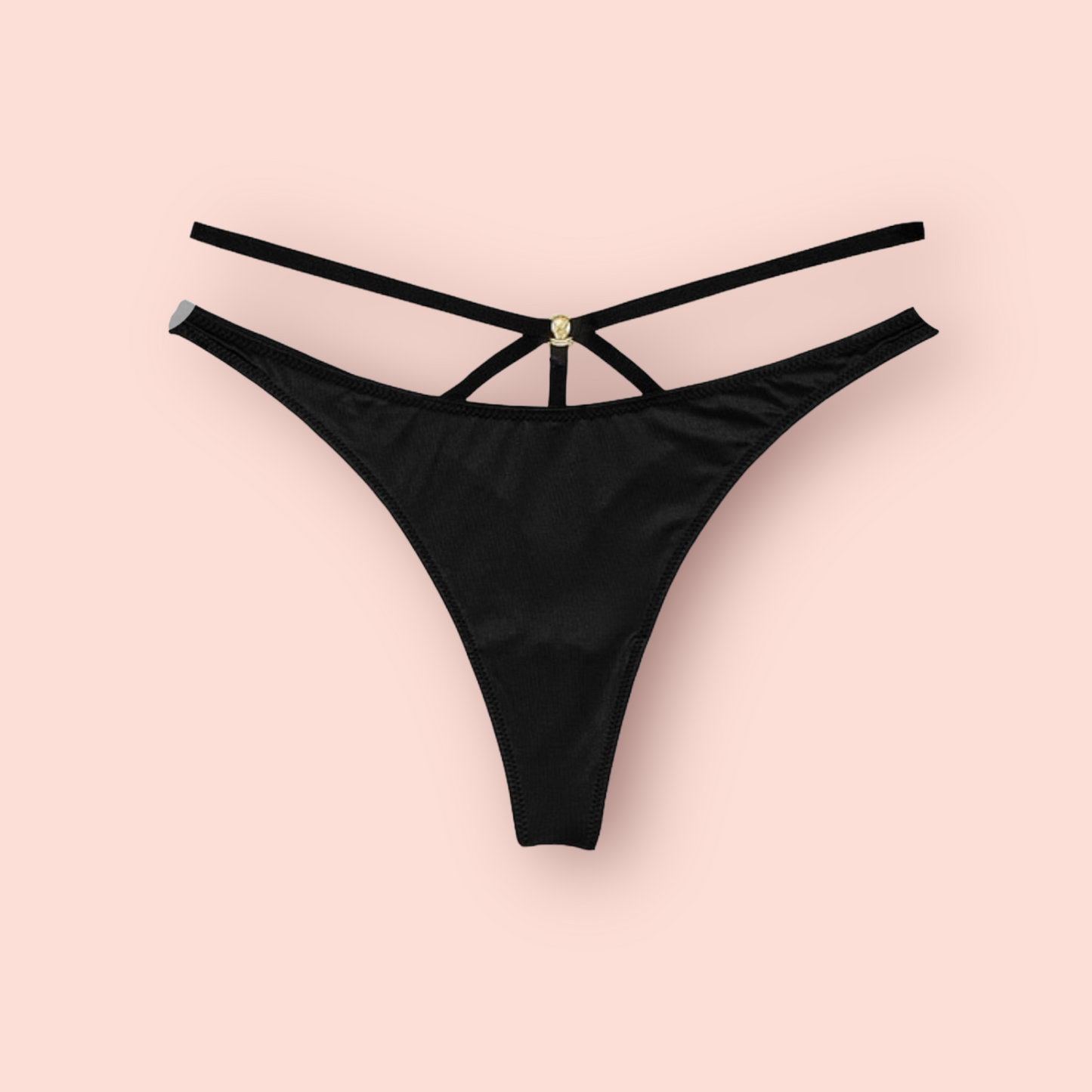 So obsessed strappy thong panty - black