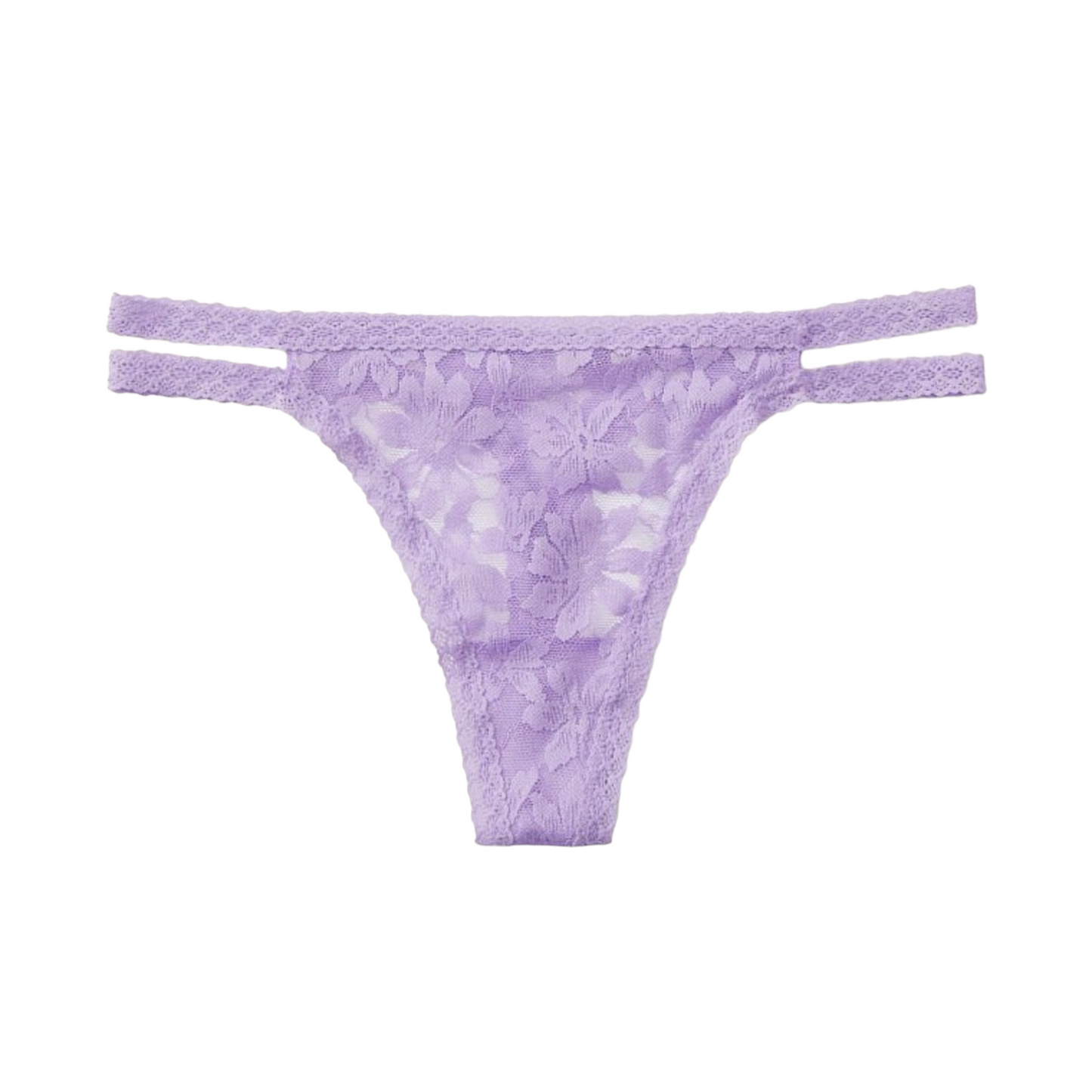 Purple strappy lace thong.